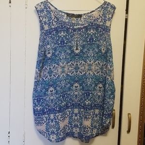 2/$15 Blue pattern tank top by Rose & Olive